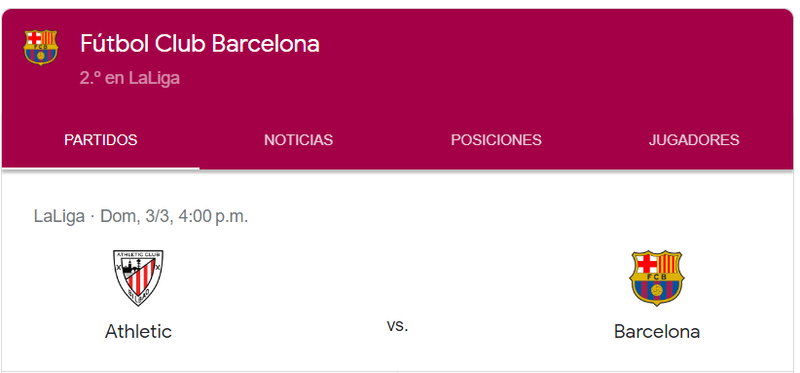 Barcelona vs Athletic Club Bilbao