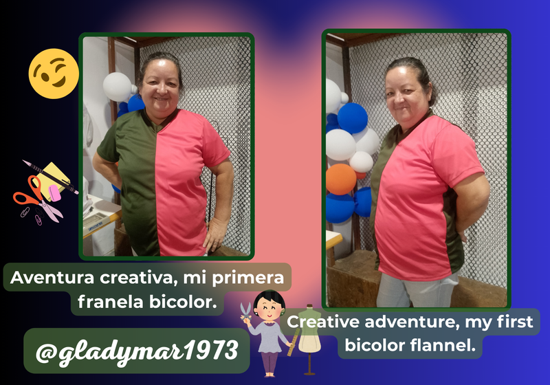 Aventura creativa, mi primera franela bicolor. // Creative adventure, my first bicolor flannel.