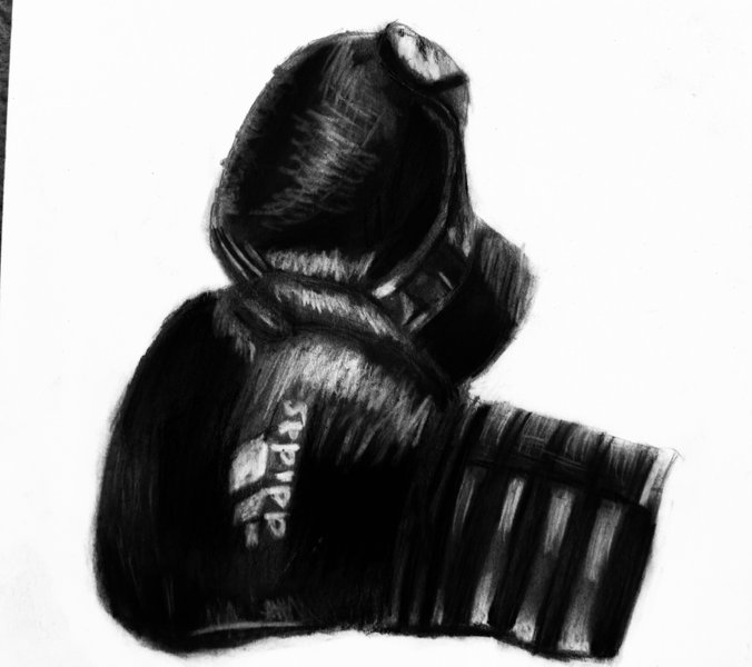 Silhouette art of a boxing gloves