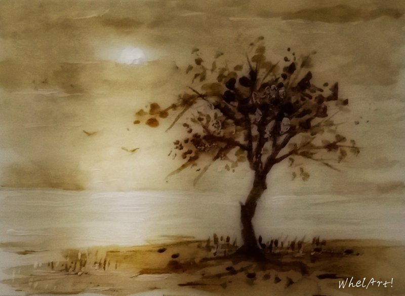 Art Journal: "Monochromatic Coastal Calm"  ☕🖌️