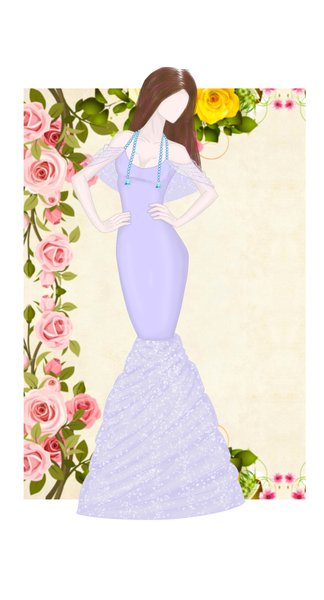Fashion Illustration 030 - Fashion Illustration 030 - Purple Mermaid Dress with Sheer Glitter Details (Process & Digital Drawing Video)