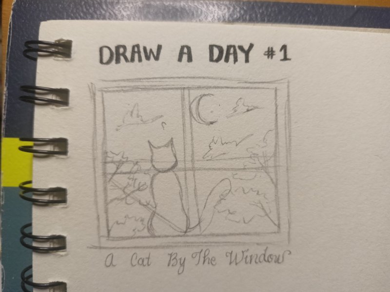 Draw a Day #01: A Cat by the Window... :) 