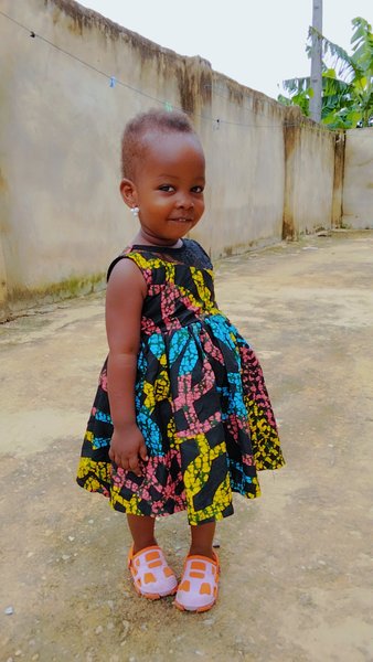 I made a gathers dress for my baby girl.