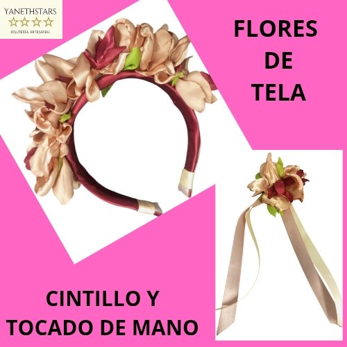 [ESP/ENG ] LINDO SET DE CINTILLO Y TOCADO DE MANO. CINY HANDBANDSET AND HEADBAND.