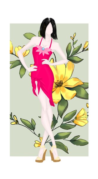 Fashion Illustration 029 - Pink Summer Dress with Flower Detail (Process & Video)