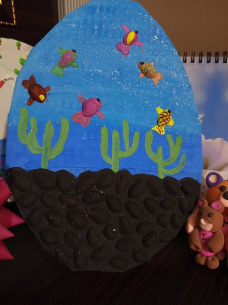 Water view with colourful fishes/ Creative Sunday 