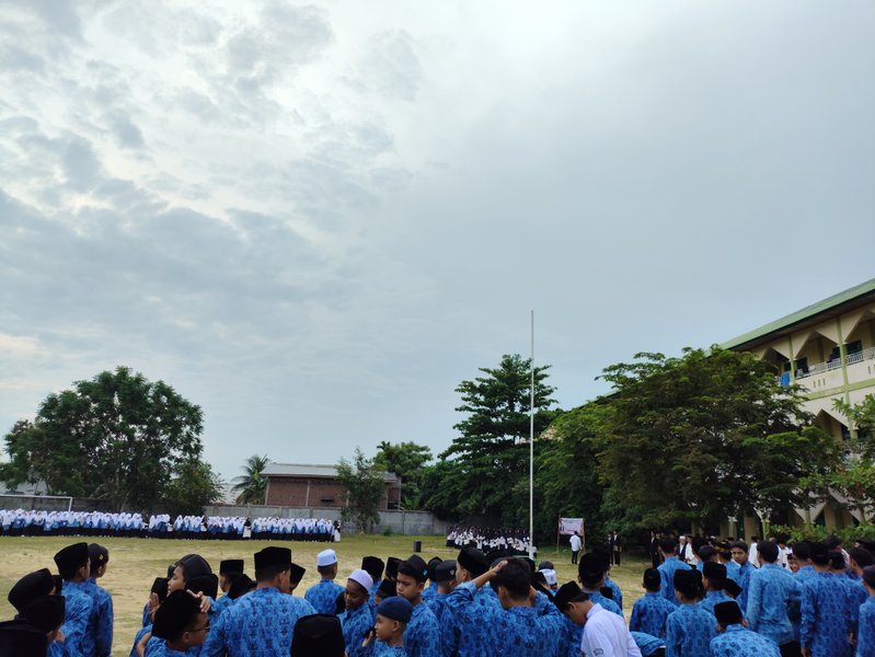 The Flag ceremony at Ulumuddin Boarding School 