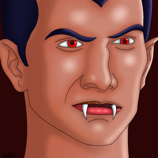 A Digital Art of A Vampire Head