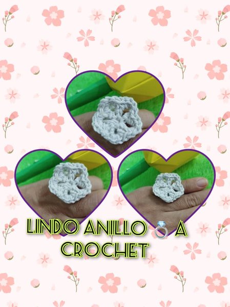 Beautiful crochet ring in the shape of a pretty flower 🌸💖.|| [ ESP\ENG]