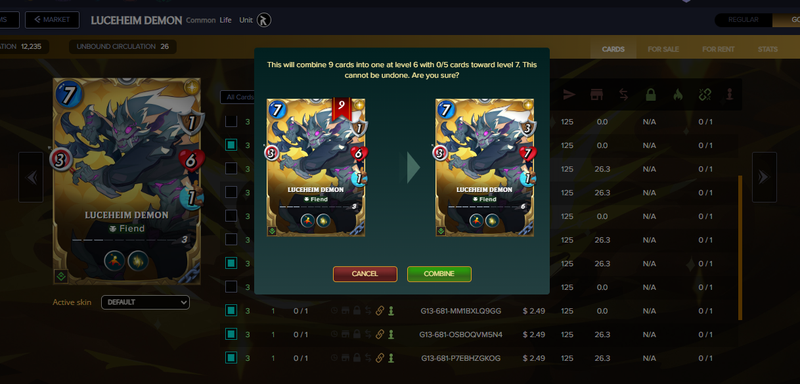 SPLINTERLANDS - GOLD FOIL CARDS CHAOS EVOKER AND LUCEHEIM DEMON | GLINTS REWARDS
