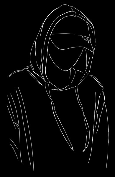 OUTLINE OF A GUY WEARING HOOD