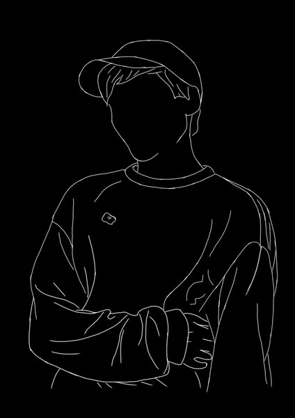 OUTLINE OF A GUY WITH CAP
