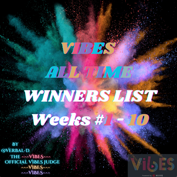VIBES ALL TIME WINNER'S LIST WEEKS #1 Through 10! By @Verbal-D Official Vibes Judge