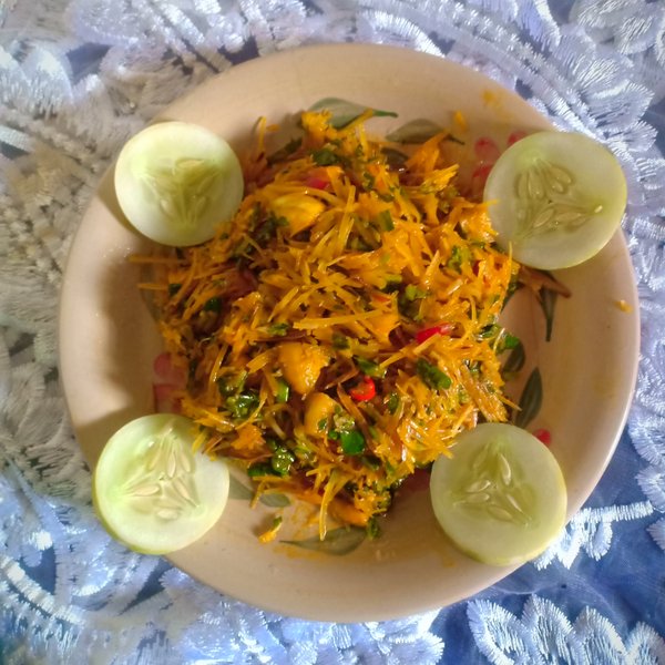 Cassava Flacks (Abacha)& Oil Bean (Ugba) Salad Combination For My Grandfather 