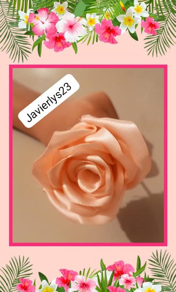 FLOR HECHA CON CINTA DE RAZO - FLOWER MADE WITH RIBBON(ESP/ENG).