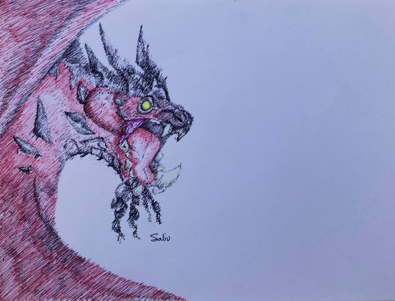 New Ink Drawing - Nidhoggr