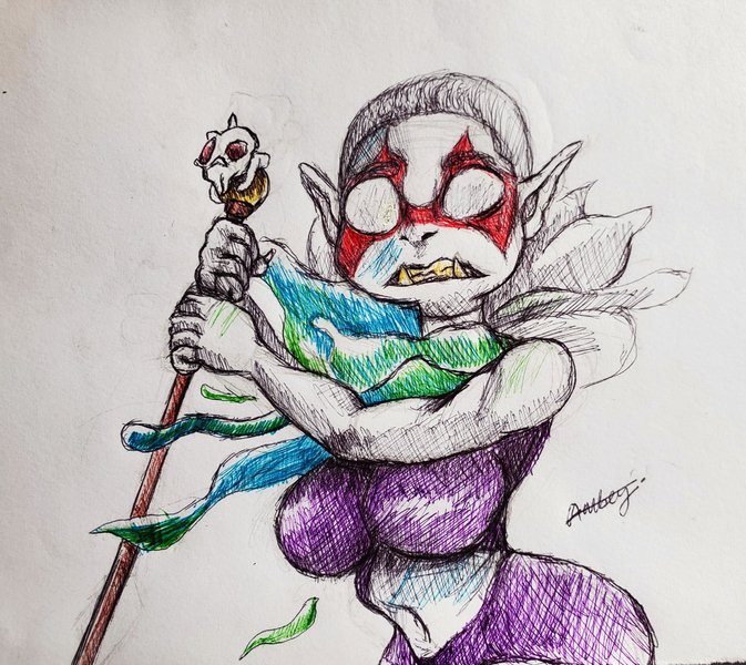 Splinterlands art contest / Ink drawing of Argarux Magus