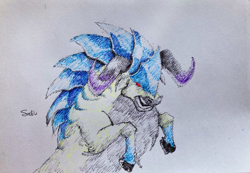 New Ink Drawing - Skyspire Yak