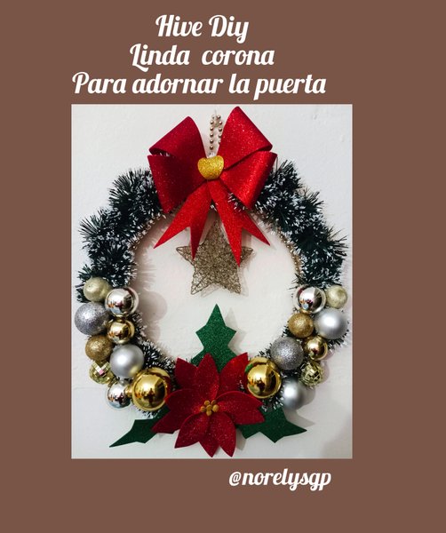 [Ing~Esp]    ☆Beautiful Christmas wreath to decorate the door, a gift for a special friend ☆    //     ☆Hermosa Corona de Navidad para decorar la puerta, un detalle para una amiga especial ☆