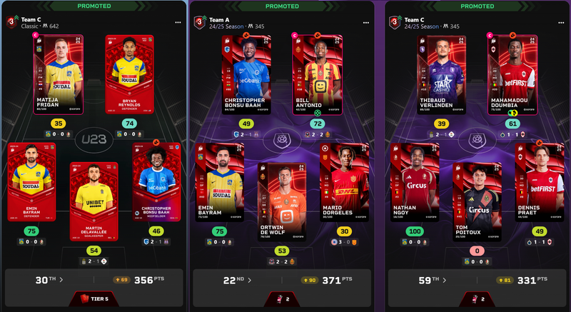 Sorare.com Playoffs Week 10 | 3x Tier 5 Reward Card