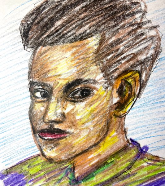 Late night crayon and charcoal drawing
