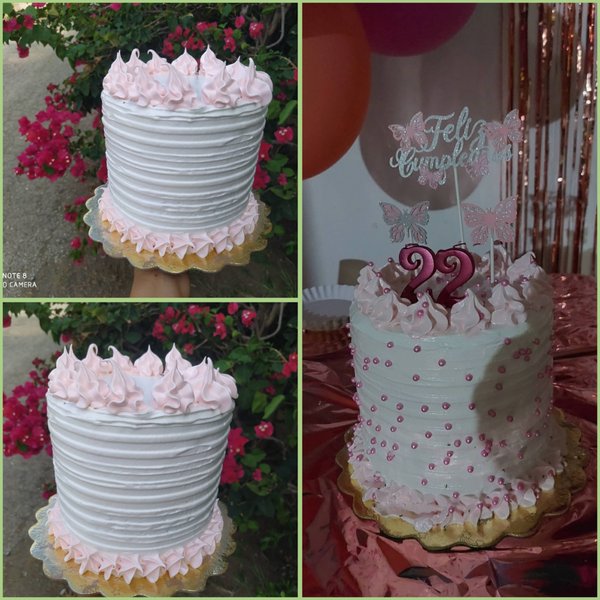 [ESP]Mi primera torta decorada con merengue Italiano. [ENG]My first cake decorated with Italian meringue.