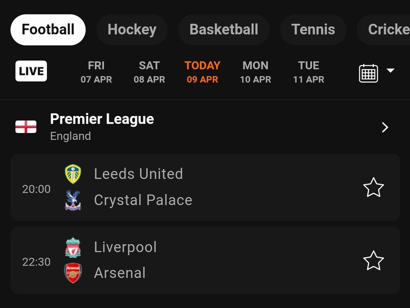 Soccer schedule Today on Livescore