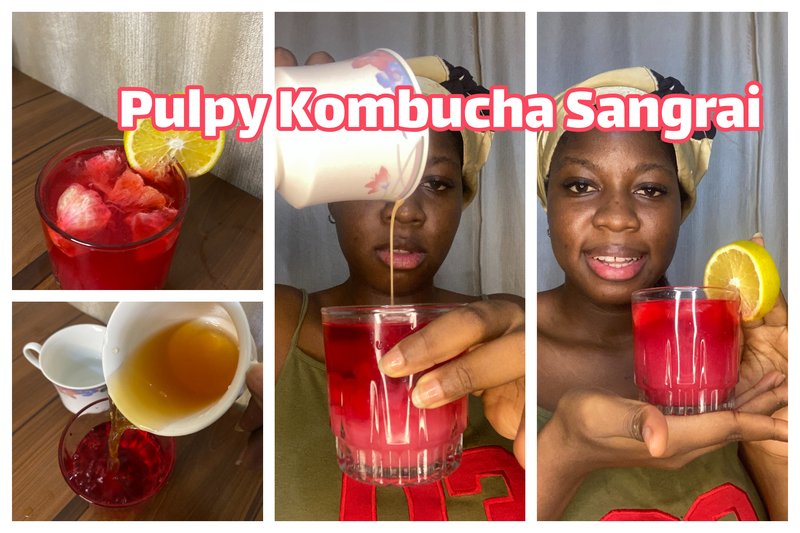 Party Kombucha Sangria with pulps|Fiesta Kombucha Sangrai con pulpas