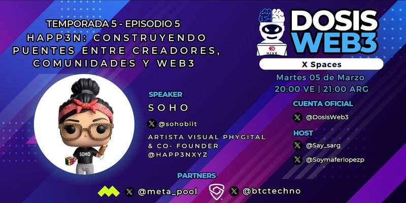 Spaces DW3 - Temporada 5 Episodio 5 - Happ3n construyendo puentes entre creadores comunidades y web3
