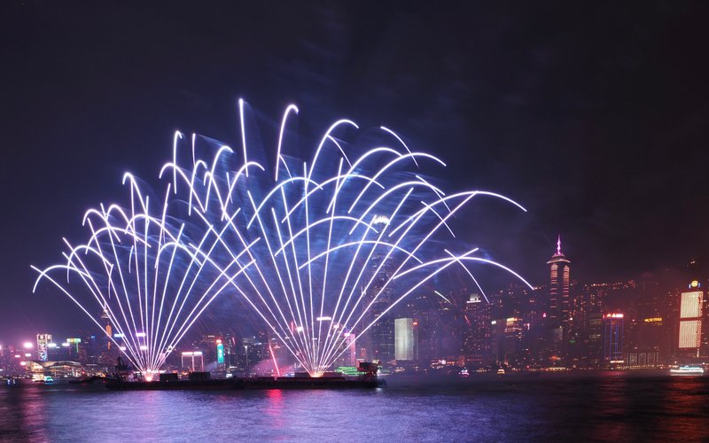 Christmas Pyrotechnics in Hong Kong