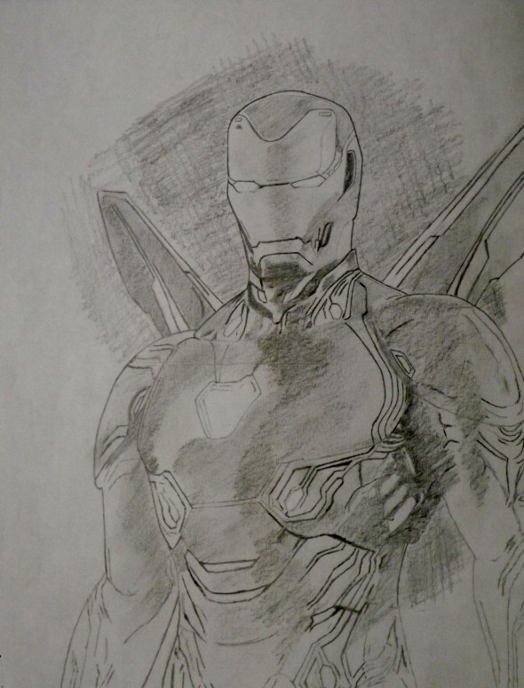 Dibujando a Iron man y su armadura de nanotecnología. Dibujo a lápiz — Hive