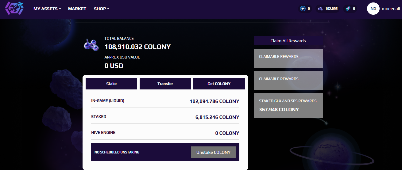 MOONKARTS & GENESIS LEAGUE GOALS - CLAIMING COLONY AND GLGT TOKENS FROM STAKING REWARDS