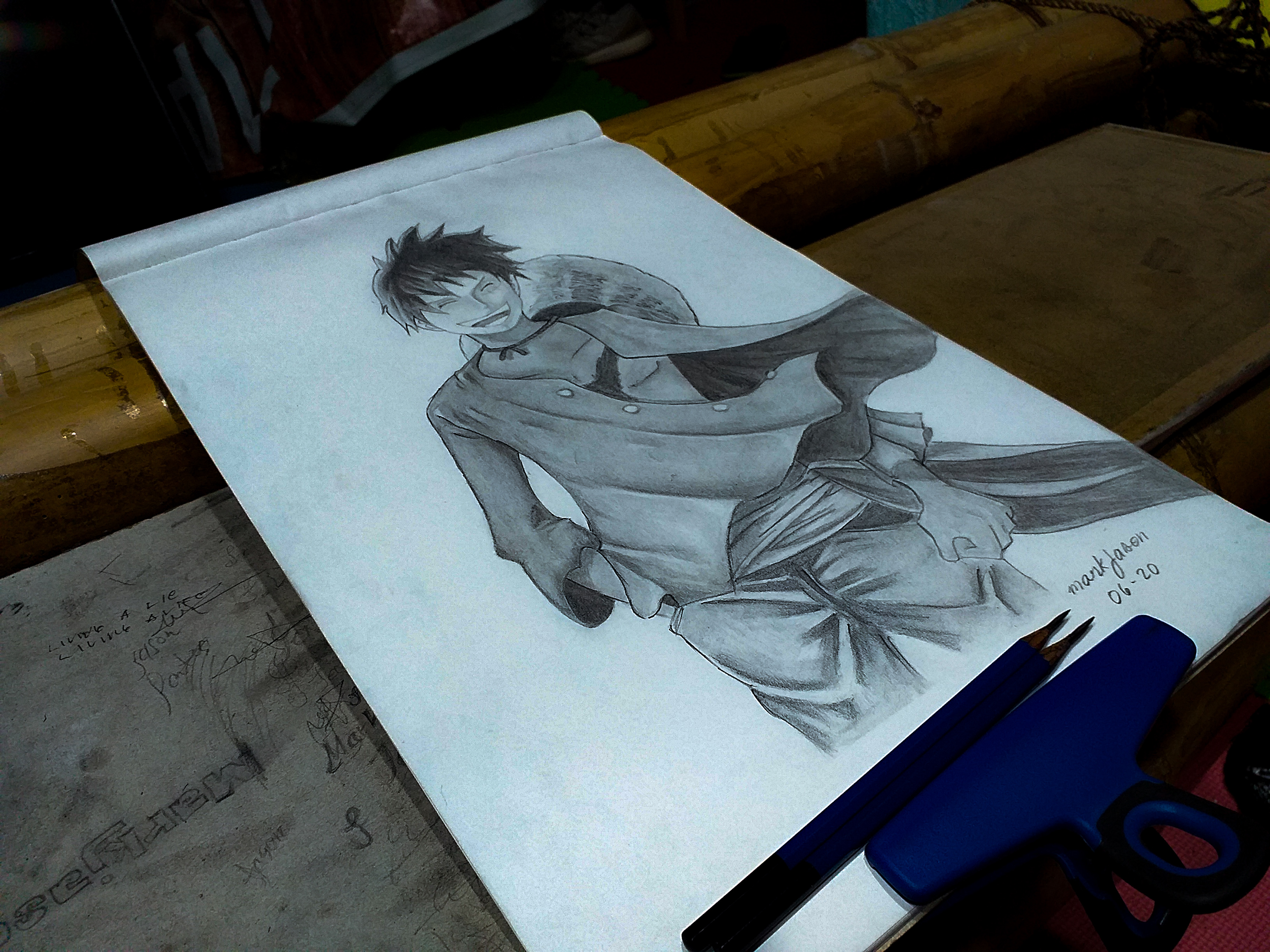Sketch day 3 – Monkey D. Luffy | IceryCat Art and Anime Blog