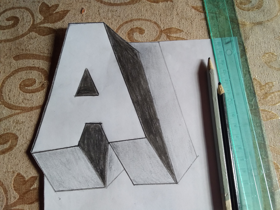  Cómo Dibujar una letra en 3D – Tutorial   — Hive