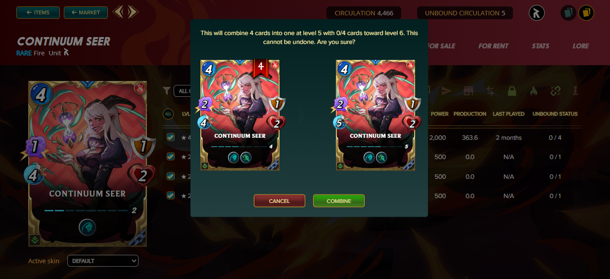 SPLINTERLANDS - CONTINUUM SEER A RARE GOLD FOIL MONSTER WITH BACKFIRE & PHASE | GLADIUS PACKS 