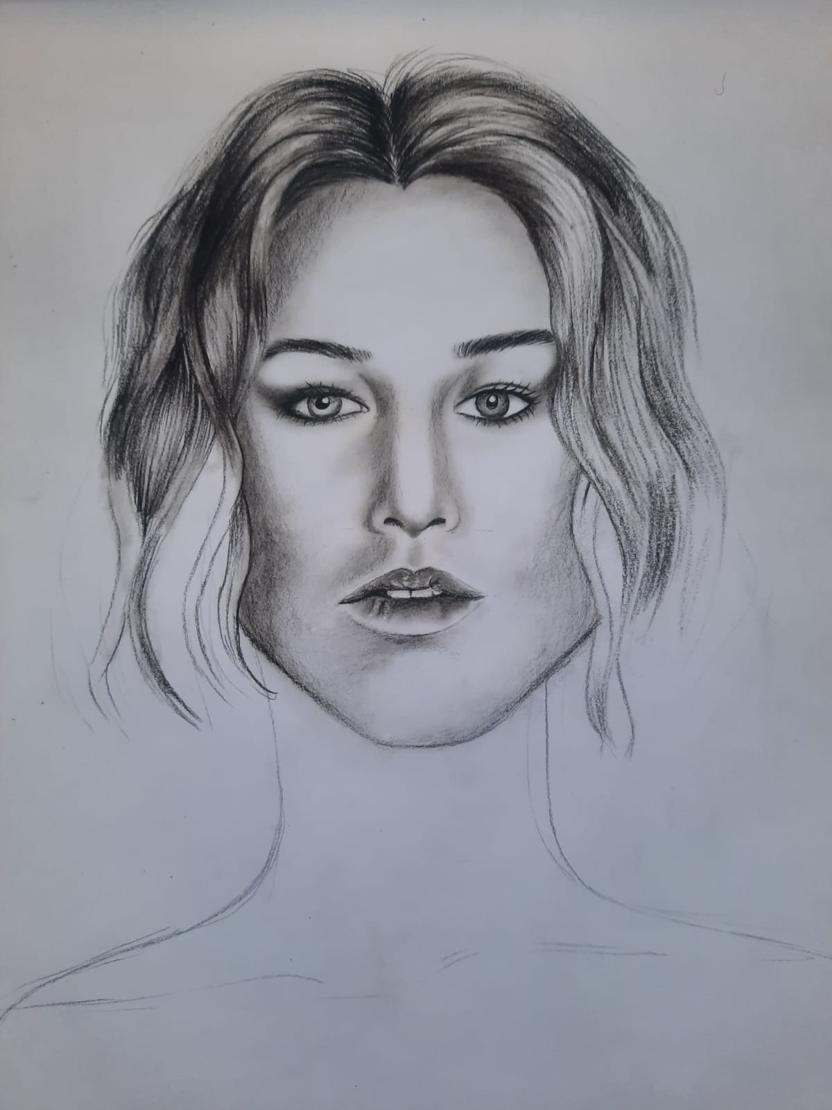 Pencil sketch of beautiful female model. Sketching a beautiful lady ...