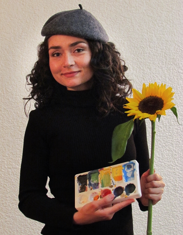 9 artista con girasol.JPG