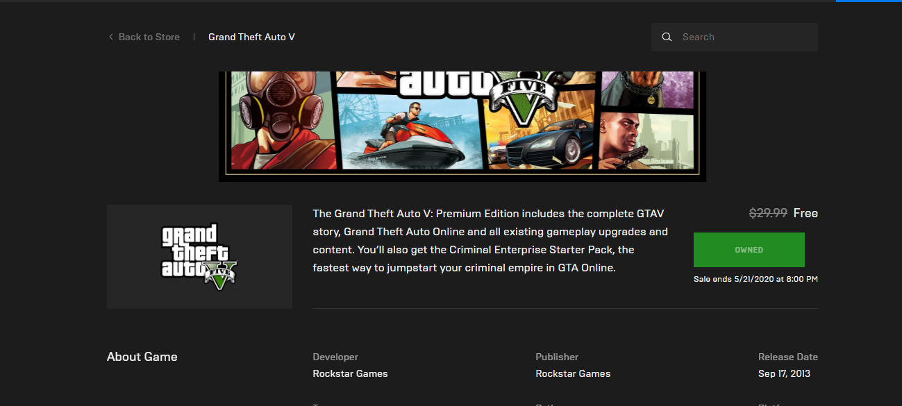 Grand Theft Auto V: Edição Premium  Baixe GTAV para PC hoje — Epic Games  Store