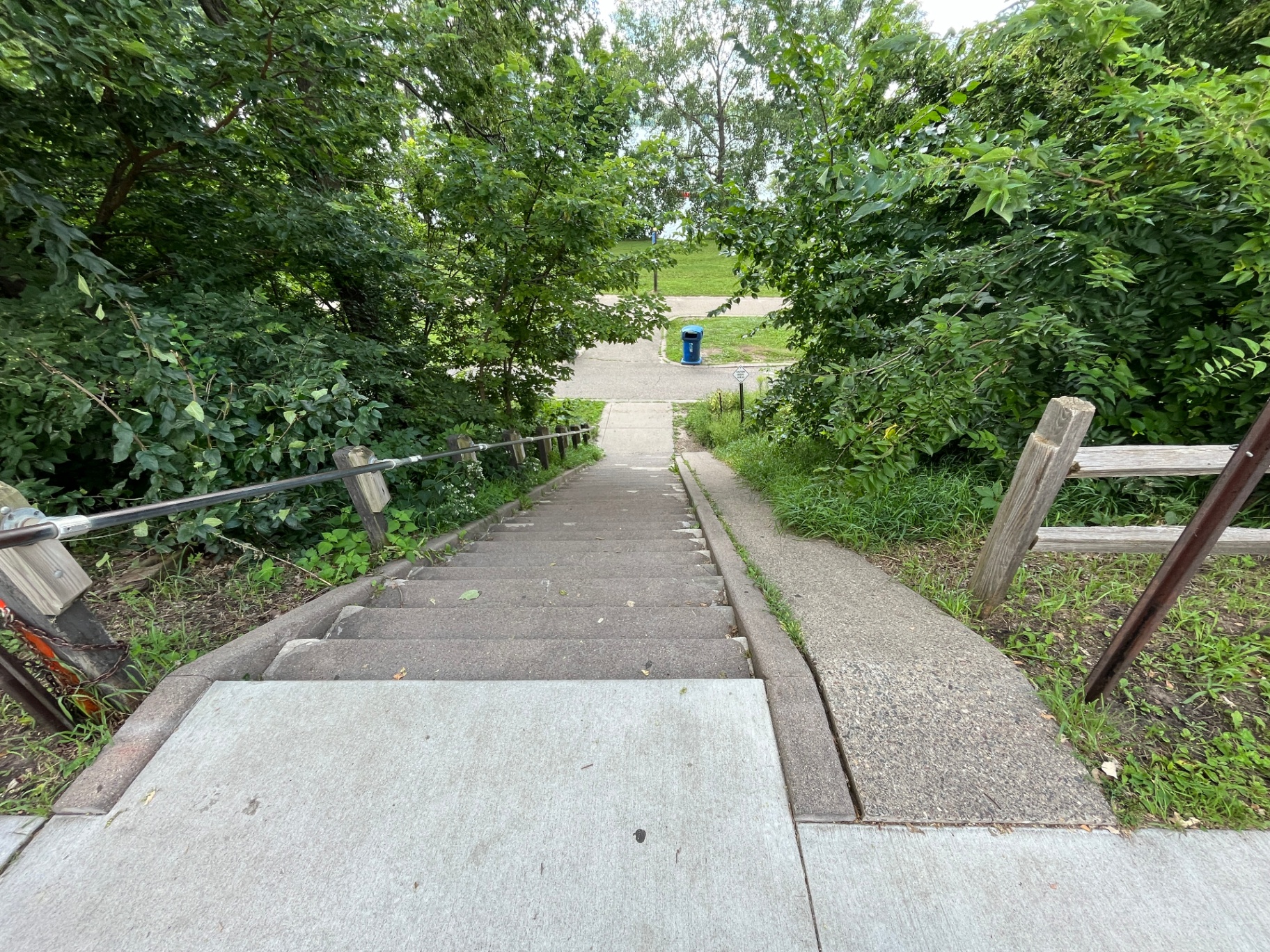 looking down into what is crosstraffic on that path