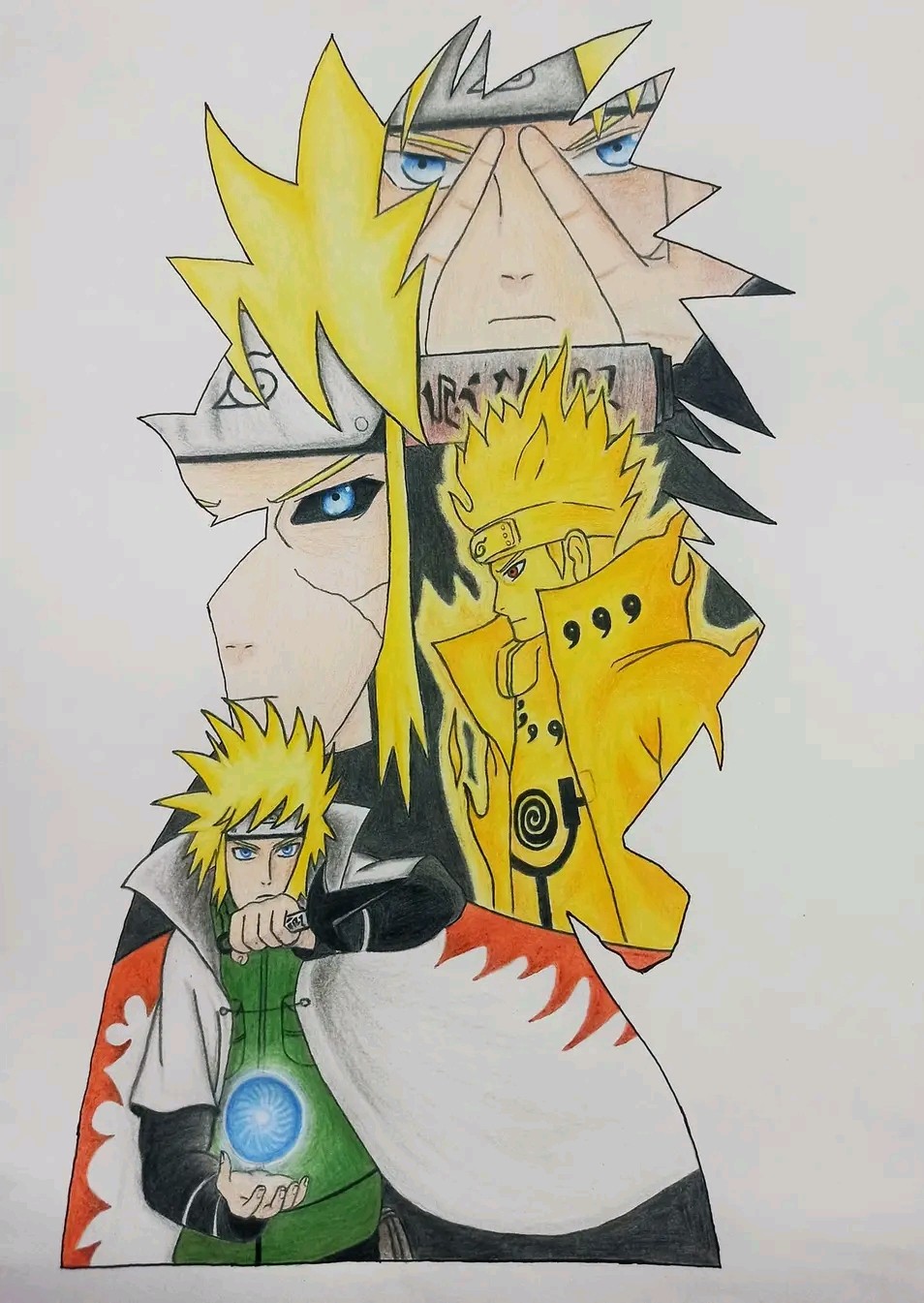 minato and naruto drawing