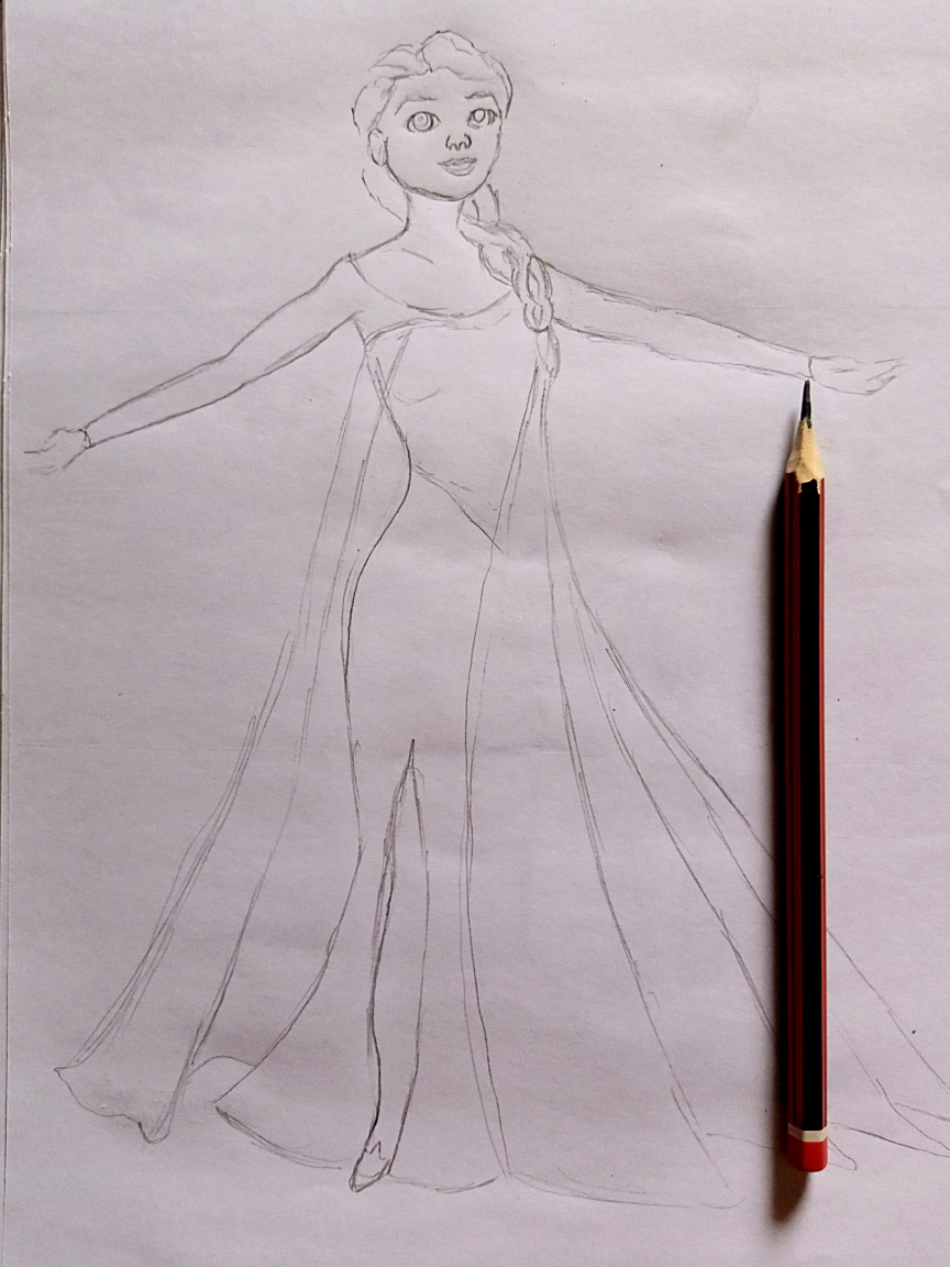 Drawing Princess Elsa with colored pencils. #Elsa #drawing #coloredpen... |  TikTok