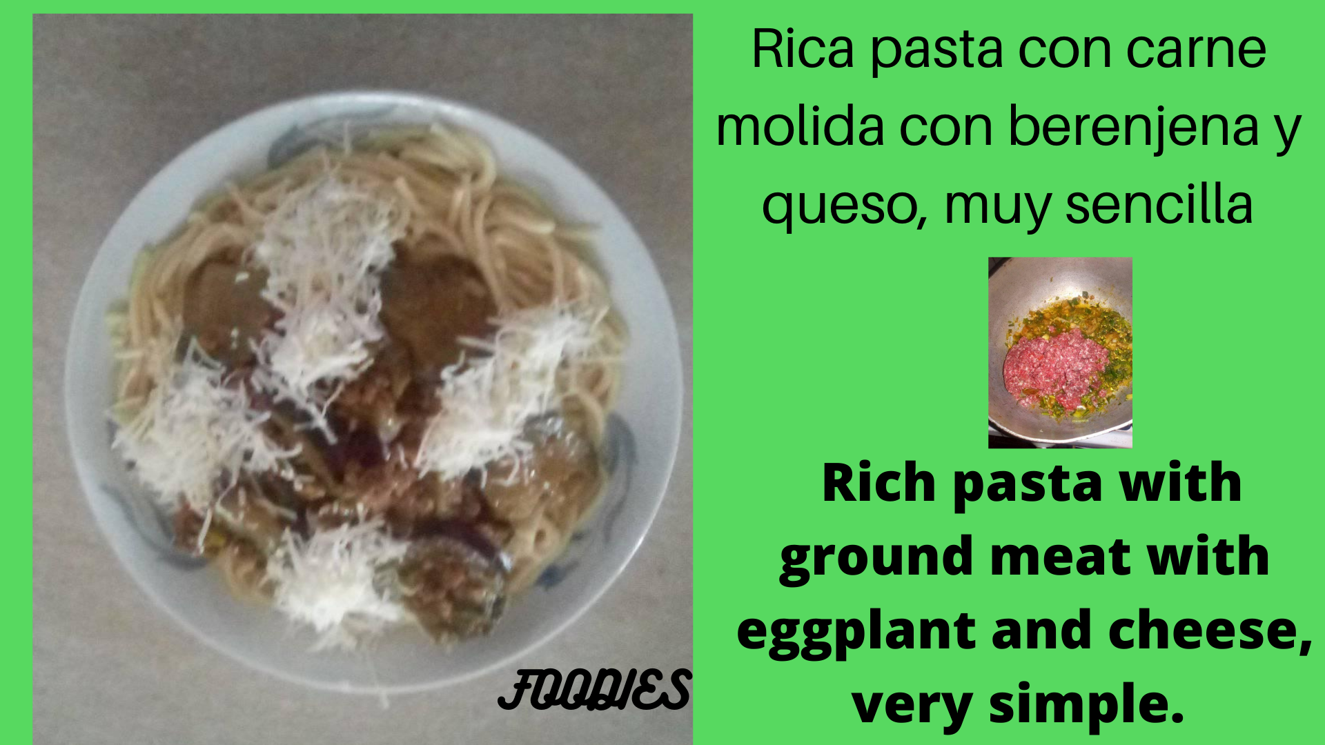 Rica pasta con carne molida con berenjena y queso, muy sencilla.png