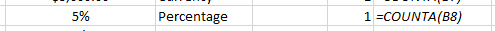 COUNTA Function percentage