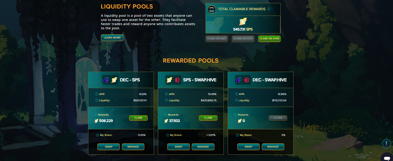 SPLINTERLANDS - CLAIMING SPS FROM LIQUIDITY POOLS REWARDS | MY ROAD TO 100K SPS STAKE | MANY WAYS TO EARN SPS