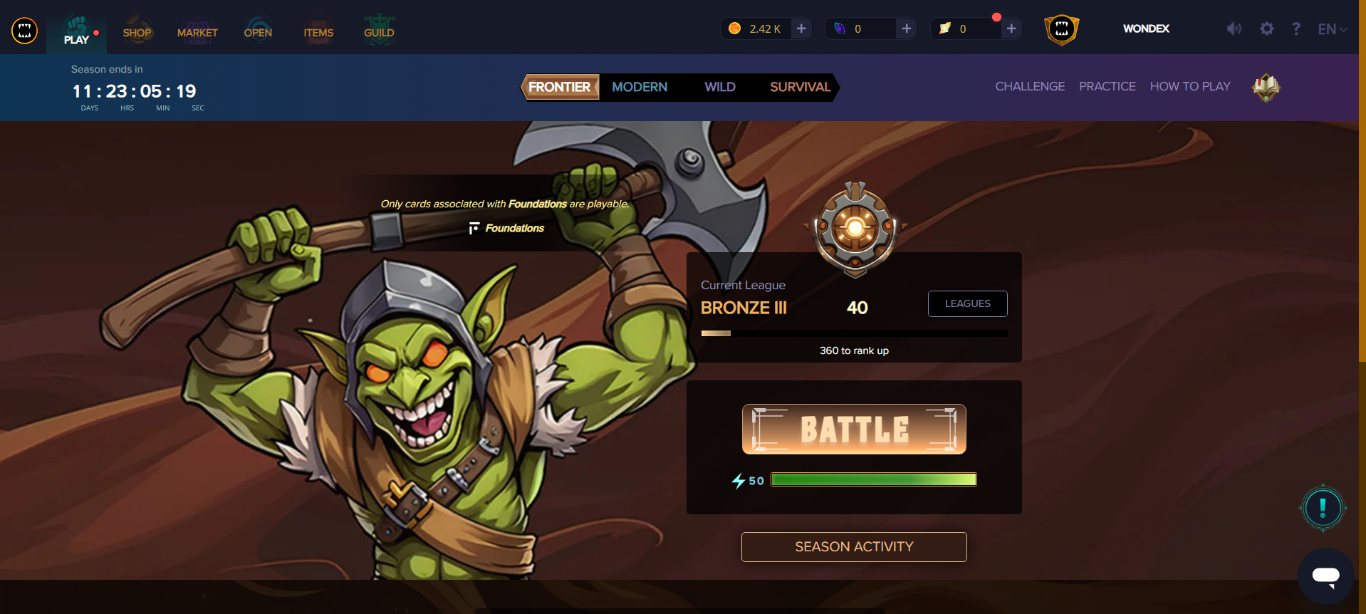 100% Free-To-Play : How Smart Strategy Beat the Odds with Foundation Cards For First Victory on Frontier