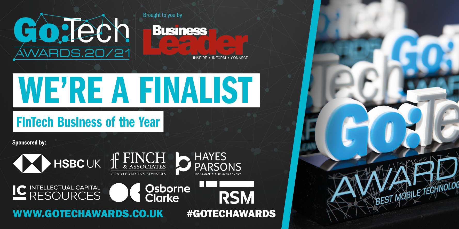 Jan 2021 (Bl) GoTech Awards We're a Finalists Social Card (Twitter) FinTech Business of the Year.jpg