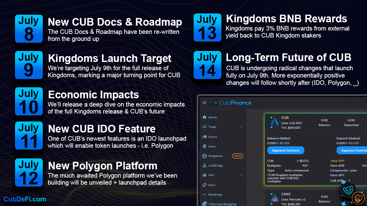 Cub Finance Roadmap