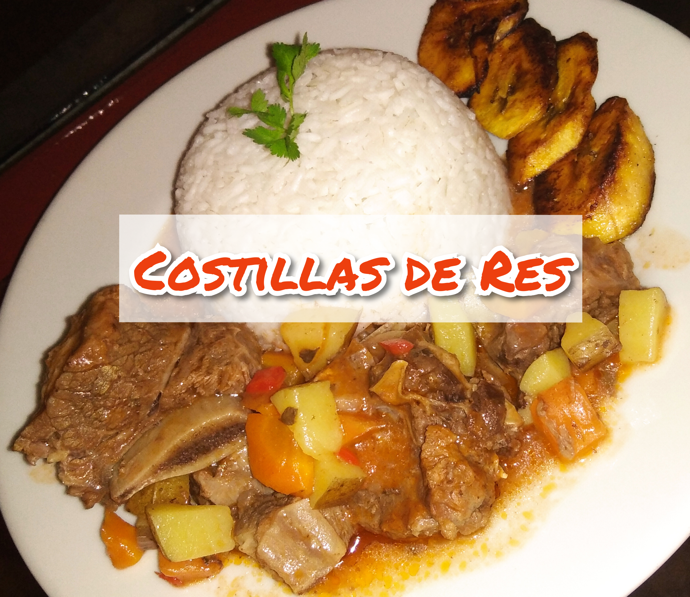 Estofado de Costillas de Res con Vegetales, Arroz y Plátano || Beef Rib  Stew with Vegetables, Rice and Banana — Hive