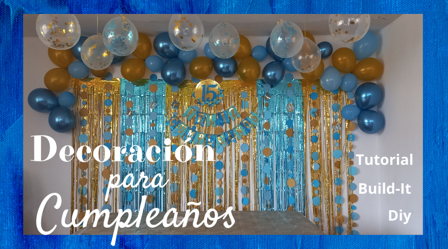 Decoración con globos y banderines para Bautizo / Decoration with balloons  and pennants for Baptism 