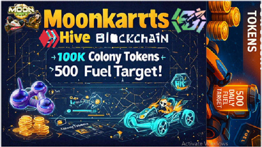 🚀 Moonkarts, 🧬 Hive Blockchain & 🕹️ ArcadeColony: My Epic Race Toward 💯K Colony Tokens 🪙 & 🔥 500 Daily Fuel ⛽